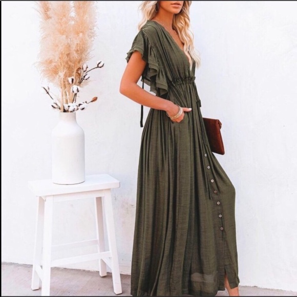 Boho Black Maxi Dress - Picture 9 of 11
